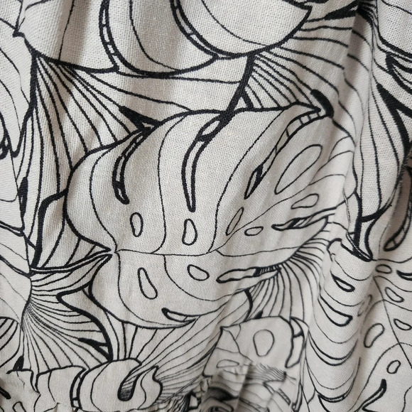 NWT House of Harlow 1960 | Linen Blend Tie Back Montsera Print Mini Dress - Sz S - Picture 5 of 12